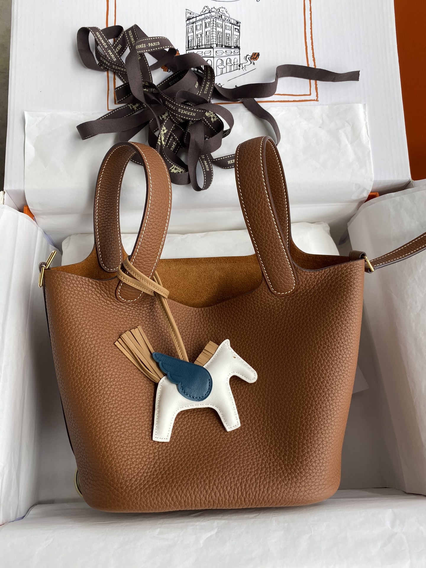 Hermes Picotin Lock 18 Bag In Brown Clemence Leather